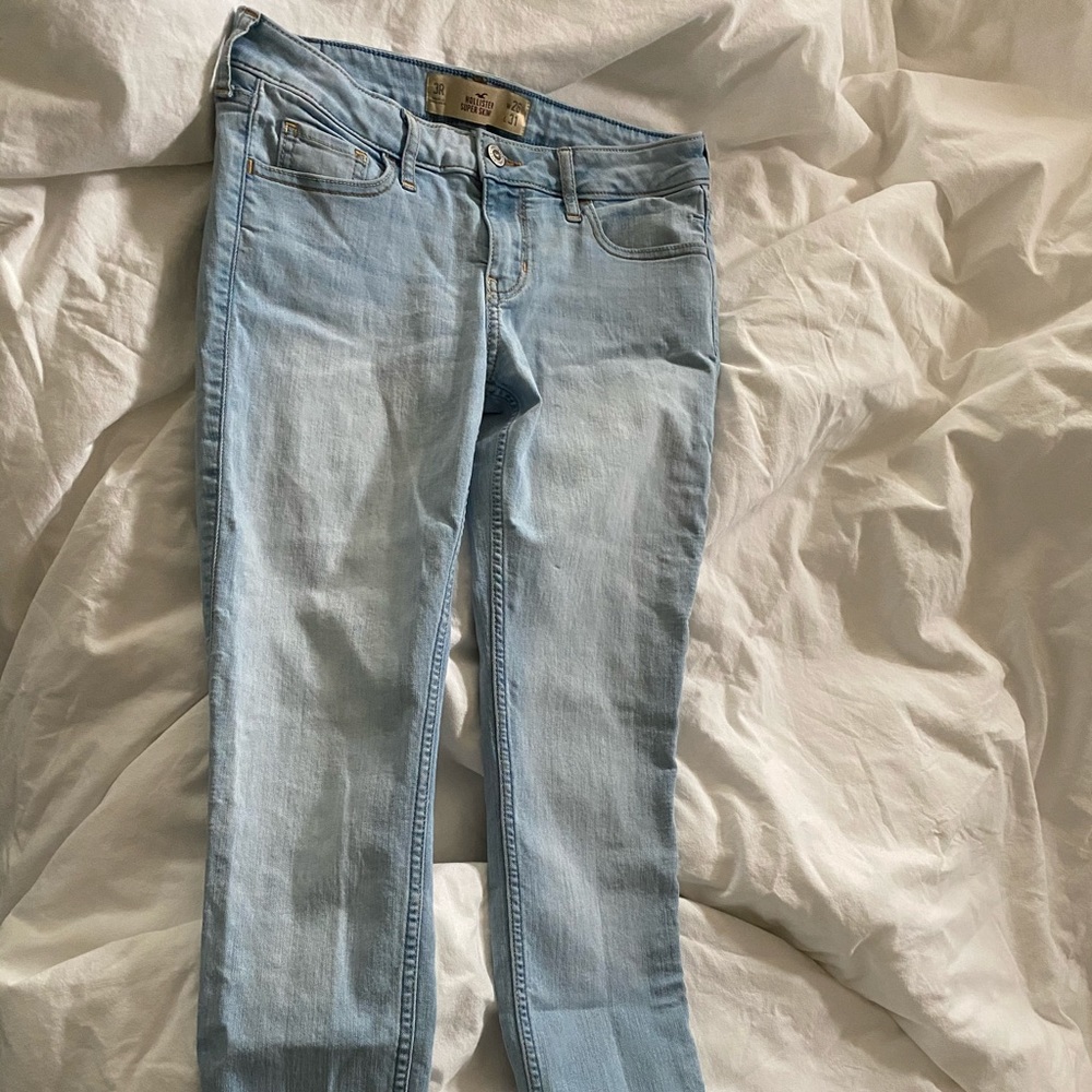 Light blue low rise Hollister Jeans.